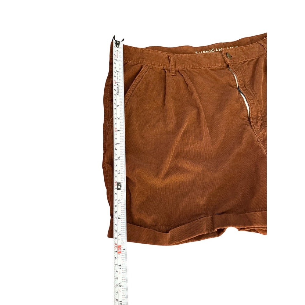 American Eagle Mom Shorts Brown Corduroy Pleated Cuffed High Rise Womens Size 20 - Picture 5 of 9